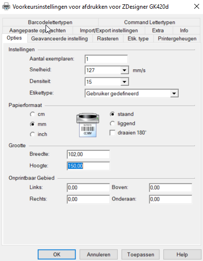 algemene voorkeursinstellingen 2