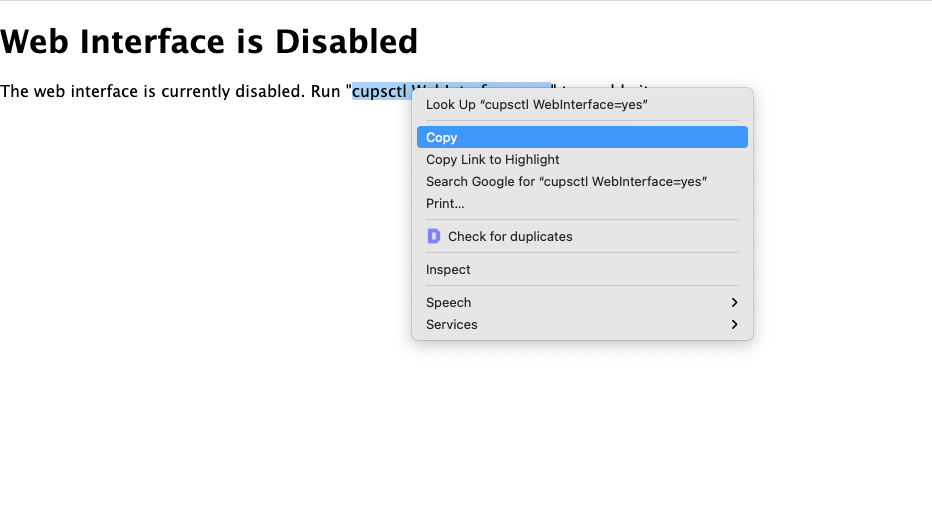 webinterface disabled