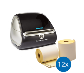 Paquete de inicio Dymo LabelWriter 4XL + 12 rollos de etiquetas compatibles Dymo S0904980