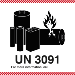IATA UN 3091 - Etiqueta Lithium Batteries - 120mm x 110mm