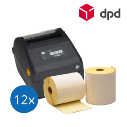 Lot d'initiation DPD : Zebra imprimante ZD421D + 12 rouleaux d'étiquettes d'expédition  Zebra compatibles