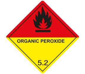 IMO 5.2 Organic Peroxide label, 100mm x 100mm, 1.000 etiketten, core 76mm