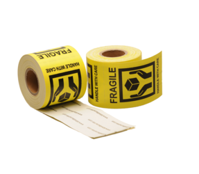 etiquetas de envío con la advertencia, manejar con cuidado, 50,8mm x 76,2mm, 200 etiquetas, permanente