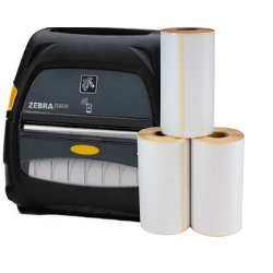 Startpaket Mobil: Zebra ZQ521 Drucker + 12 Rollen 102mm x 152mm 19 mm Kern