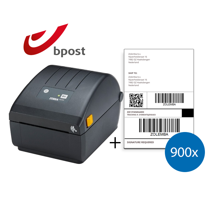 Imprimante Bpost Zebra ZD220D + 900 étiquettes d'expédition