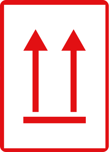 MT2, Etichetta rivolta verso l’alto, rossa, 1.000 etichette, permanente