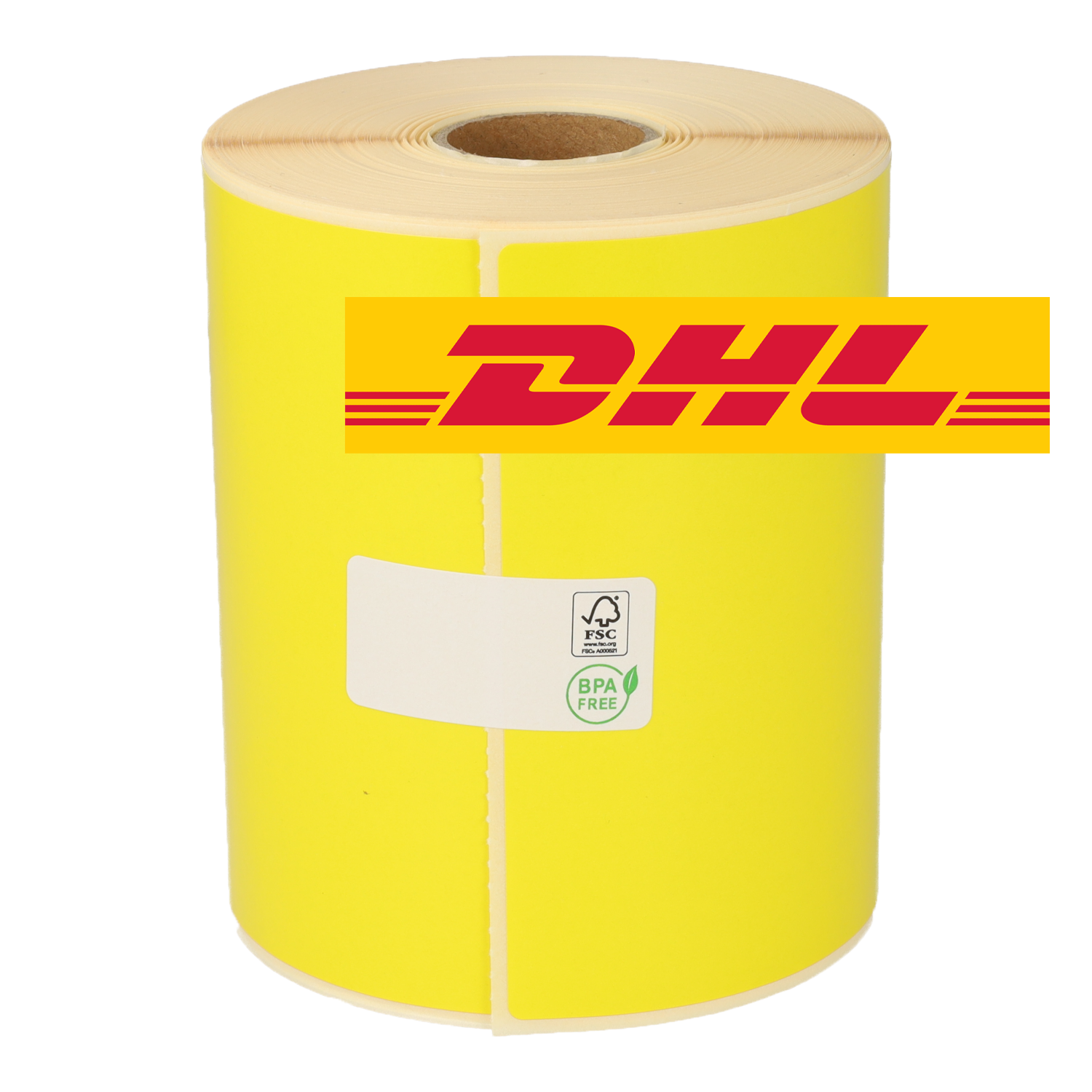 Etichette DHL su fogli adesivi A4, 3 per foglio, bianco, 98.5mm x 210mm